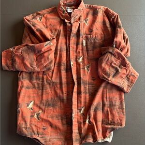 Men's Columbia Orange Patterned  Duck Shirt